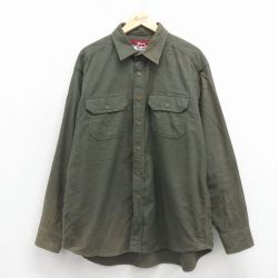 XL★古着 ウールリッチ 長袖 フランネル シャツ メンズ 00年代 00s 大きいサイズ コットン 緑 26jan08
