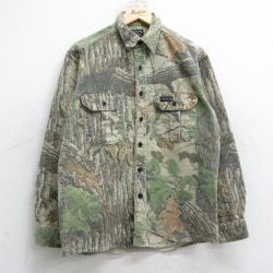 ヘビーフランネルシャツ 90s リアルツリー ベージュ迷彩 L | 古着