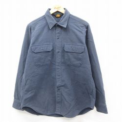 L★古着 ウールリッチ 長袖 ヘビー フランネル シャツ メンズ 00年代 00s グレー系 26feb17