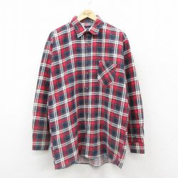 XL★古着 ピューリタン 長袖 フランネル シャツ メンズ 00年代 00s USA製 赤他 チェック 26feb17