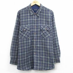 【20%OFF】ベーシックエディションズ 90s 長袖フランネルシャツ リンガー ネイビー XL | 古着