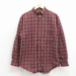 【20%OFF】ランズエンド 00s 長袖フランネルシャツ レッドチェック L | 古着