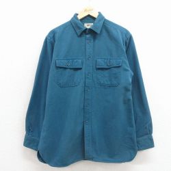 L★古着 エルエルビーン 長袖 フランネル シャツ メンズ 00年代 00s コットン 青 26apr10