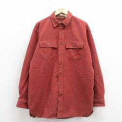 エルエルビーン 00s 長袖フランネルシャツ エンジ XL | 古着