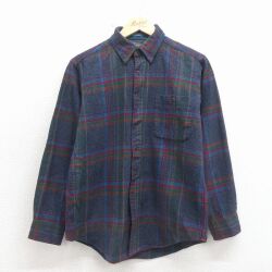 M★古着 ペンドルトン 長袖 ウール シャツ メンズ 80年代 80s ボタンダウン USA製 紺 チェック 26apr15