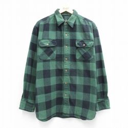 レッドヘッド 00s 長袖フランネルシャツ バッファローチェック グリーン XL | 古着
