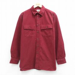 エルエルビーン 00s 長袖フランネルシャツ ヘビー バーガンディ L | 古着