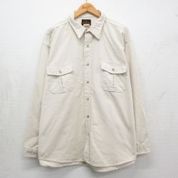 ヘビー 90s 長袖フランネルシャツ ベージュ XL | 古着