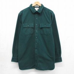エルエルビーン 00s 長袖フランネルシャツ シャモアクロス グリーン XL | 古着