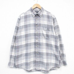 【20%OFF】TRADER BAY 長袖フランネルシャツ チェック グレー XL | 古着