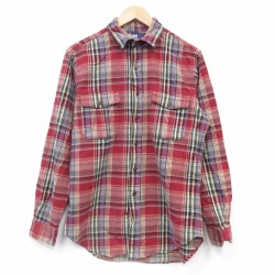 ラルフローレン 90s 長袖フランネルシャツ チェック レッド L | 古着