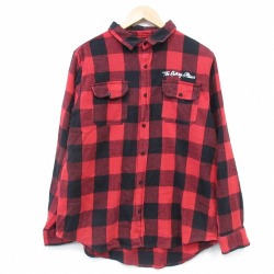 【20%OFF】ローリングストーンズ 長袖フランネルシャツ チェック レッド L | 古着