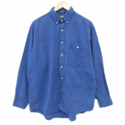 XL★古着 オシュコシュ 長袖 フランネル シャツ メンズ 90年代 90s 大きいサイズ コットン USA製 青他 ギンガム チェック 26apr03