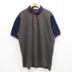 XL★古着 半袖 ポロ シャツ メンズ 90年代 90s KOCH 鹿の子 大きいサイズ コットン 茶他 ブラウン 24feb28 中古 トップス