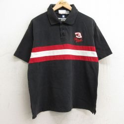 L★古着 半袖 ポロ シャツ メンズ 00年代 00s デイルアンハート 3 コットン 鹿の子 黒他 ブラック 24mar22 中古 トップス