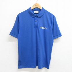 ヘインズ 80s 半袖ポロシャツ ニューヨークパワーオーソリティー ブルー L | 古着