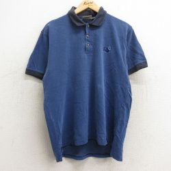 【50%OFF】XL★古着 半袖 ポロ シャツ メンズ 00年代 00s ディズニー DISNEY コットン 鹿の子 紺 ネイビー 24may22 中古 トップス