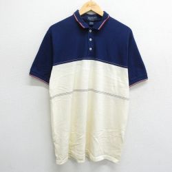 【50%OFF】XL★古着 GANT 半袖 ポロ シャツ メンズ 90年代 90s コットン USA製 紺他 ネイビー 24may25 中古 トップス