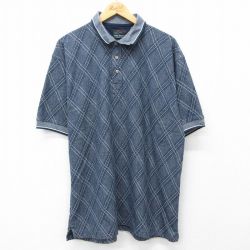XL★古着 グレッグノーマン 半袖 ポロ シャツ メンズ 大きいサイズ コットン 紺他 ネイビー 24may30 中古 トップス