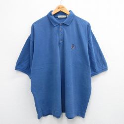 XL★古着 ビューグルボーイ 半袖 ポロ シャツ メンズ 00年代 00s ワンポイントロゴ 鹿の子 大きいサイズ コットン 紺 ネイビー 24jun01 中古 トップス