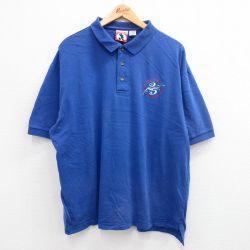 【50%OFF】XL★古着 半袖 ポロ シャツ メンズ 90年代 90s ディズニー DISNEY 25周年 大きいサイズ コットン 青 ブルー 24jun26 中古 トップス