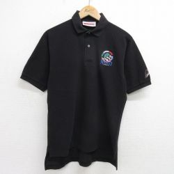 90s 半袖ポロシャツ MARIO ブラック L | 古着