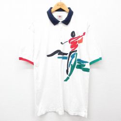 【50%OFF】XL★古着 半袖 ポロ シャツ メンズ 00年代 00s ゴルフ コットン 白 ホワイト 24jul16 中古 トップス