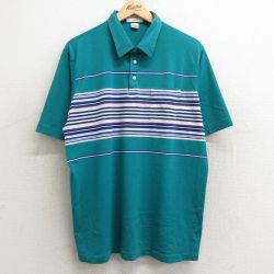 XL★古着 アロー 半袖 ポロ シャツ メンズ 90年代 90s 青緑他 24jul22 中古 トップス