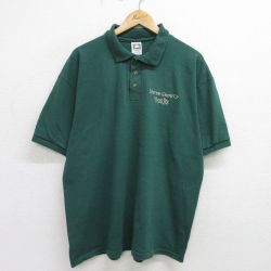 XL★古着 半袖 ポロ シャツ メンズ 00年代 00s ピーターパン 大きいサイズ コットン 緑 グリーン 24jul23 中古 トップス