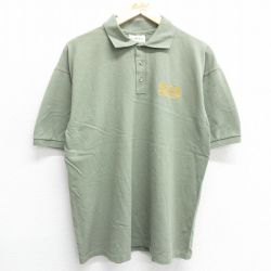 【50%OFF】XL★古着 半袖 ポロ シャツ メンズ 90年代 90s MGM 鹿の子 コットン USA製 薄緑 グリーン 24jul26 中古 トップス