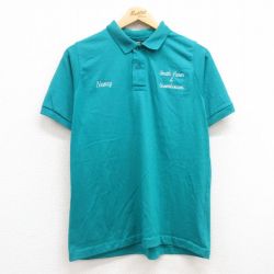 L★古着 半袖 ポロ シャツ メンズ 90年代 90s Smith USA製 青緑 24aug06 中古 トップス