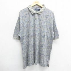 【50%OFF】XL★古着 半袖 ポロ シャツ メンズ 大きいサイズ シルク グレー他 24aug08 中古 トップス