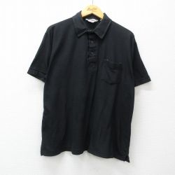 XL★古着 半袖 ポロ シャツ メンズ 90年代 90s 大きいサイズ 黒 ブラック 24aug19 中古 トップス