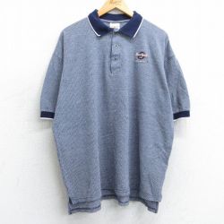 XL★古着 半袖 ポロ シャツ メンズ 00年代 00s ハードロックカフェ ナッソー 大きいサイズ コットン 紺他 ネイビー 25mar31 中古 トップス