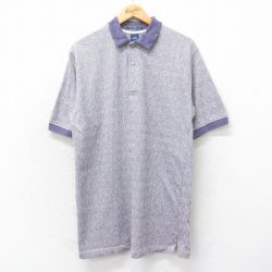 L★古着 ヒルトン 半袖 ポロ シャツ メンズ 90年代 90s ロング丈 USA製 紫系他 パープル 【spe】 25apr14 中古 トップス