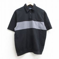 L★古着 ピューリタン 半袖 ポロ シャツ メンズ 00年代 00s ツートンカラー 黒他 ブラック 25apr17 中古 トップス