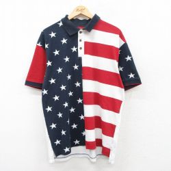XL★古着 レッドヘッド 半袖 ポロ シャツ メンズ 星条旗 大きいサイズ 赤他 レッド 25apr26 中古 トップス