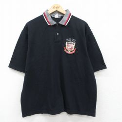 XL★古着 ジャージーズ 半袖 ポロ シャツ メンズ 00年代 00s MARINE BAND 鹿の子 大きいサイズ コットン 黒他 ブラック 25apr26 中古 トップス