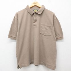 【50%OFF】XL★古着 カベラス 半袖 ポロ シャツ メンズ 00年代 00s 鹿の子 大きいサイズ コットン ベージュ カーキ 25may16 中古 トップス