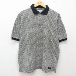 XL★古着 アリゾナジーンズ 半袖 ポロ シャツ メンズ 00年代 00s 総柄 大きいサイズ コットン グレー他 25may16 中古 トップス