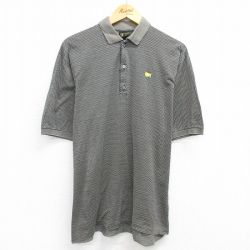 【50%OFF】XL★古着 半袖 ポロ シャツ メンズ 00年代 00s ゴルフ 総柄 コットン イタリア製 黒他 ブラック 25may16 中古 トップス
