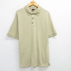 XL★古着 ウールリッチ WOOLRICH 半袖 ポロ シャツ メンズ 鹿の子 大きいサイズ コットン ベージュ系 カーキ 25may16 中古 トップス