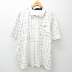 ピューリタン 00s 半袖ポロシャツ ホワイトチェック XL | 古着