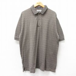XL★古着 半袖 ポロ シャツ メンズ 90年代 90s 大きいサイズ コットン 茶他 ブラウン 25may22 中古 トップス