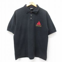XL★古着 半袖 ポロ シャツ メンズ 00年代 00s armstrong 鹿の子 コットン 黒 ブラック 25may22 中古 トップス