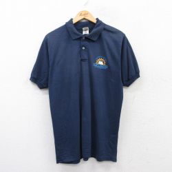 フルーツオブザルーム 90s 半袖ポロシャツ PORT COLBORNE ネイビー L | 古着