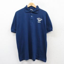 【50%OFF】XL★古着 半袖 ポロ シャツ メンズ 90年代 90s DANTE CLUB USA製 紺 ネイビー 25may23 中古 トップス