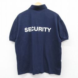 【50%OFF】00s 半袖ポロシャツ PARKS SECURITY ネイビー XL | 古着