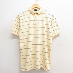 80s 半袖ポロシャツ イエローボーダー L | 古着