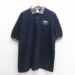 XL★古着 半袖 ポロ シャツ メンズ 00年代 00s 125 大きいサイズ コットン 濃紺 ネイビー 25may26 中古 トップス